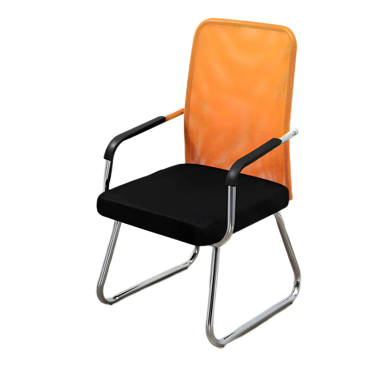 Black Ergonomic Design Modern Mesh Sled Base Office Chair Image - 48