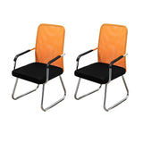 Black Ergonomic Design Modern Mesh Sled Base Office Chair Image - 49