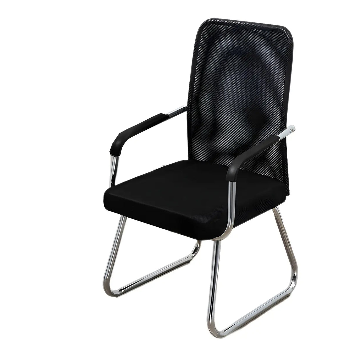 Black Ergonomic Design Modern Mesh Sled Base Office Chair Image - 53