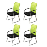 Black Ergonomic Design Modern Mesh Sled Base Office Chair Image - 6