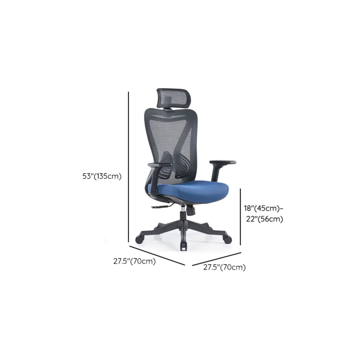 Black Ergonomic Steel Frame Mesh Lumbar Support Office Chair 