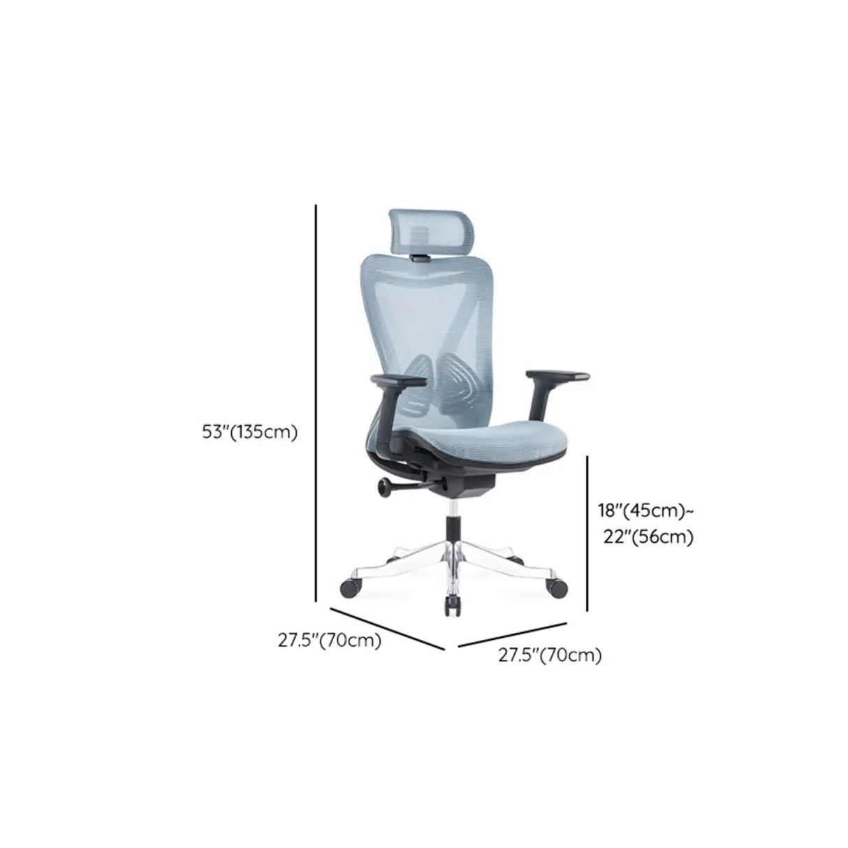 Black Ergonomic Steel Frame Mesh Lumbar Support Office Chair Image - 11