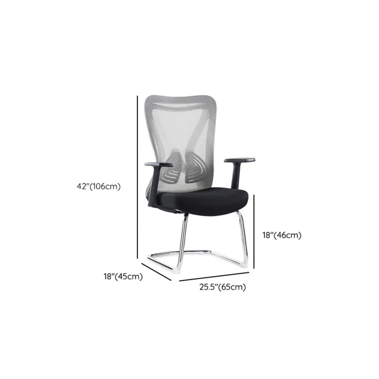 Black Ergonomic Steel Frame Mesh Lumbar Support Office Chair Image - 13