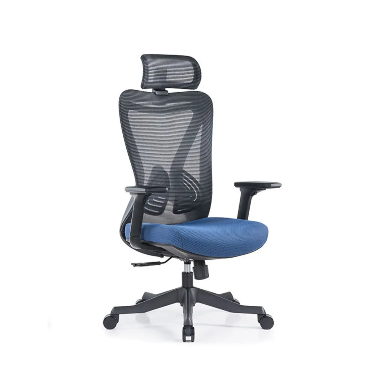 Black Ergonomic Steel Frame Mesh Lumbar Support Office Chair Image - 3
