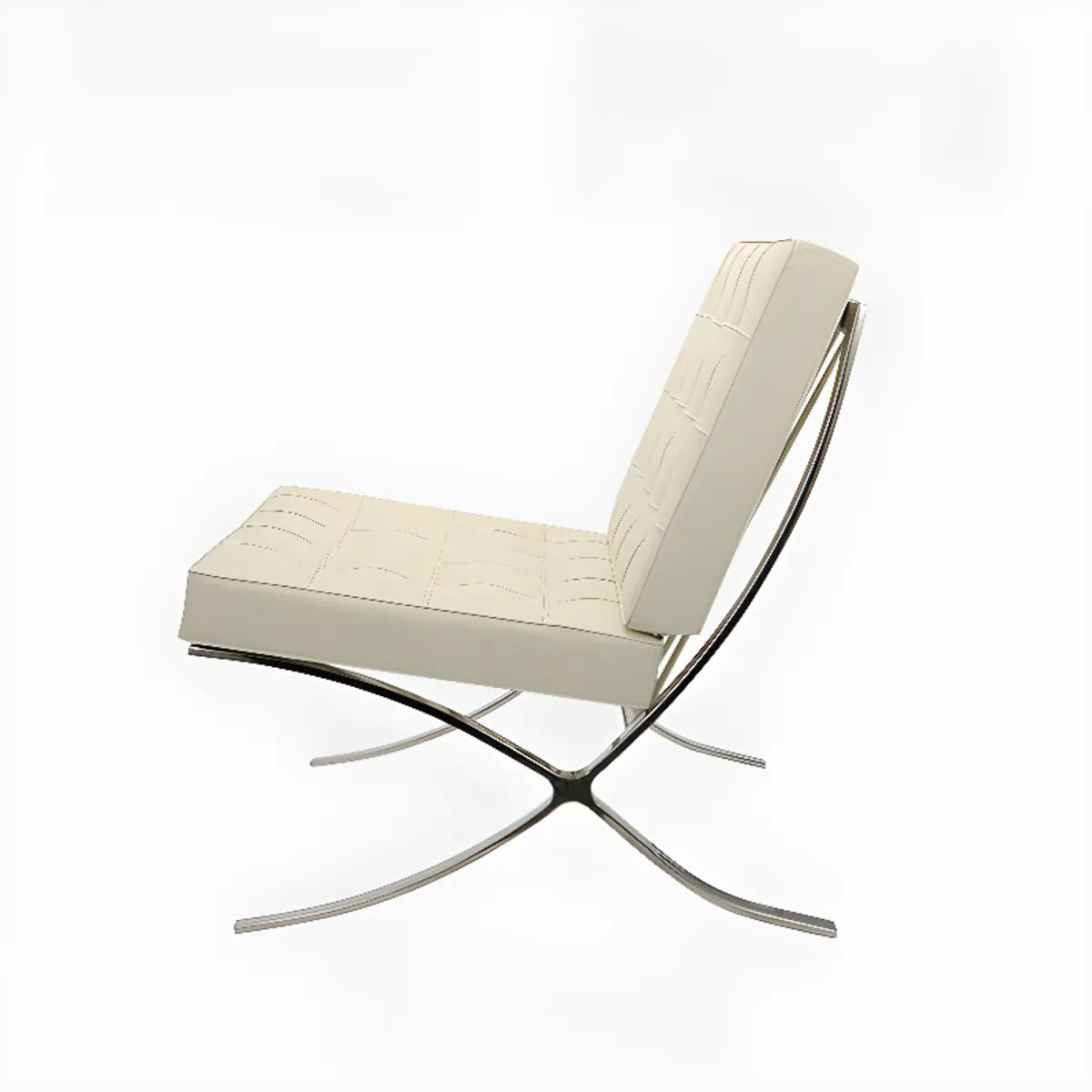 Black Faux Leather Loose Back Side Chair with Footrest Image - 3