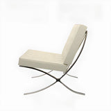 Black Faux Leather Loose Back Side Chair with Footrest Image - 3
