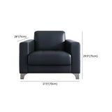 Black Faux Leather Reception Sofa Set with Tables #size
