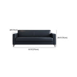 Black Faux Leather Reception Sofa Set with Tables Image - 20