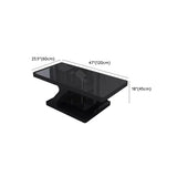 Black Faux Leather Reception Sofa Set with Tables Image - 21
