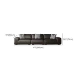 Black Faux Leather Square Arm Concealed Support Sofa Image - 20