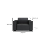 Black Faux Leather Tight Back Concealed Support Sofa #size