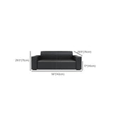 Black Faux Leather Tight Back Concealed Support Sofa Image - 11