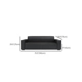 Black Faux Leather Tight Back Concealed Support Sofa Image - 12