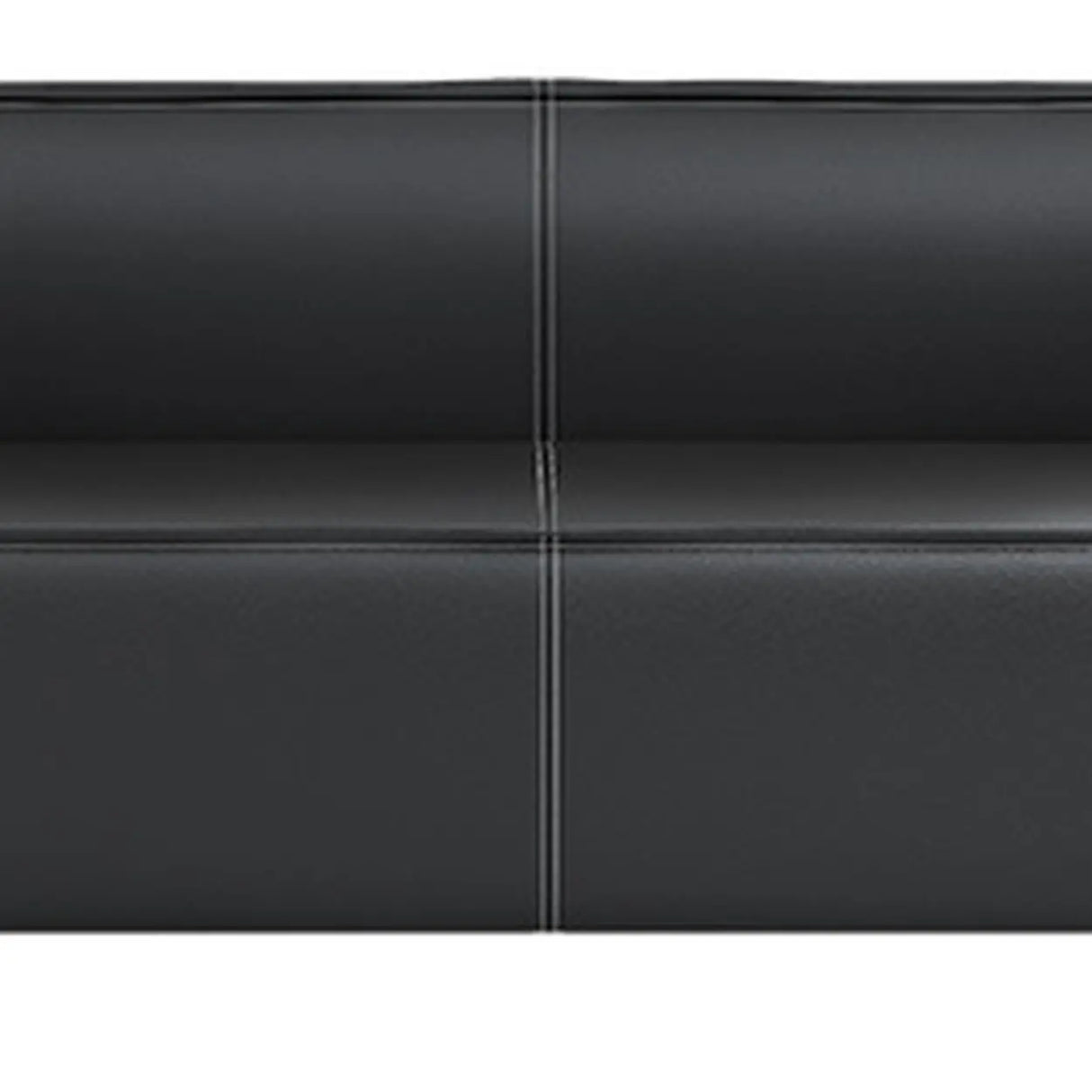 Black Faux Leather Tight Back Concealed Support Sofa Image - 6