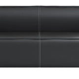 Black Faux Leather Tight Back Concealed Support Sofa Image - 6