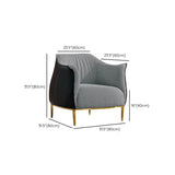 Black Faux Leather Tight Back Metal Four Legs Arm Chair Image - 14