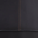 Black Faux Leather Tight Back Metal Four Legs Arm Chair Image - 9