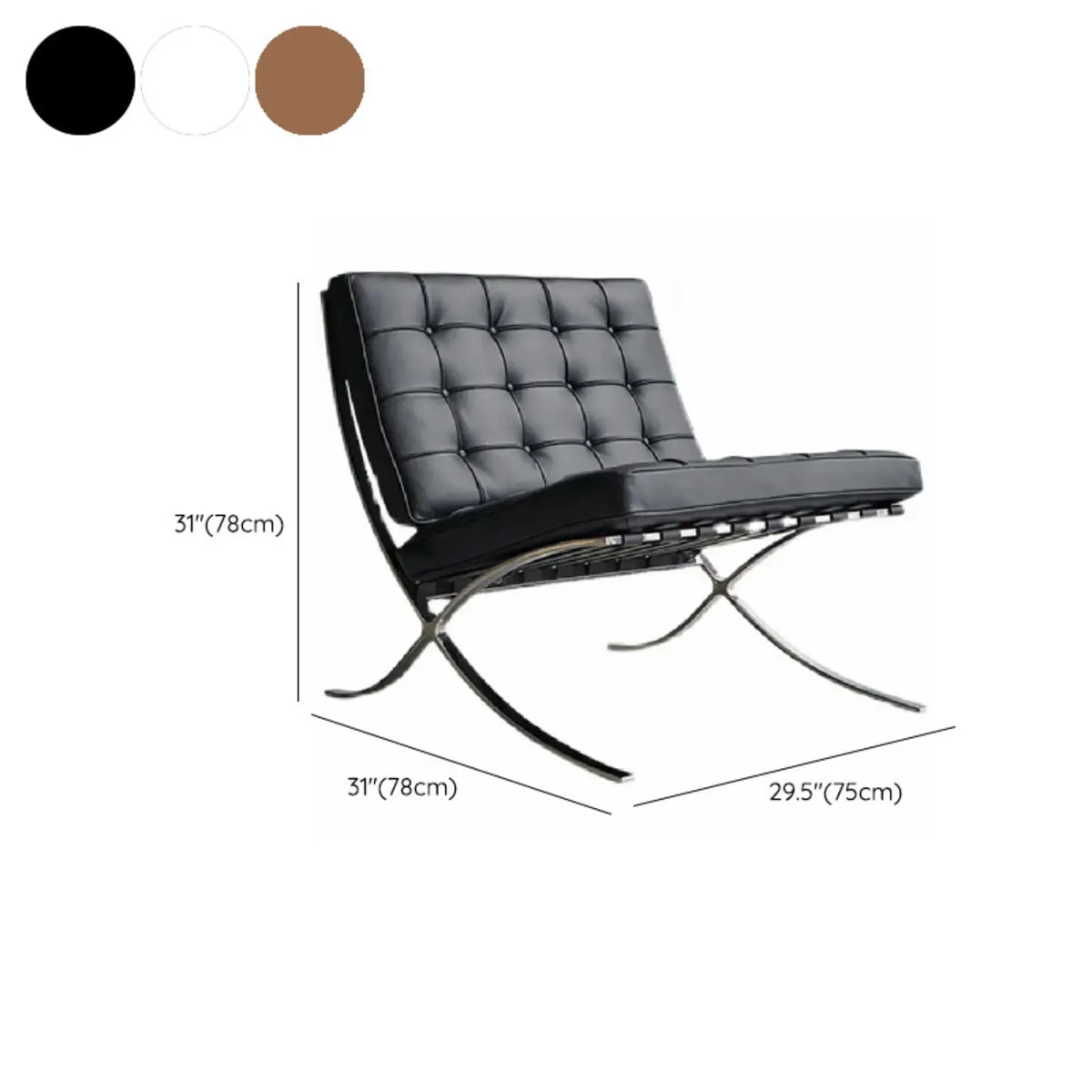 Black Faux Leather Tufted Back Reclining Side Chair 