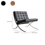 Black Faux Leather Tufted Back Reclining Side Chair #size