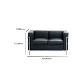 Black Faux Leather Upholstered Back Sofa Seating Group Image - 12