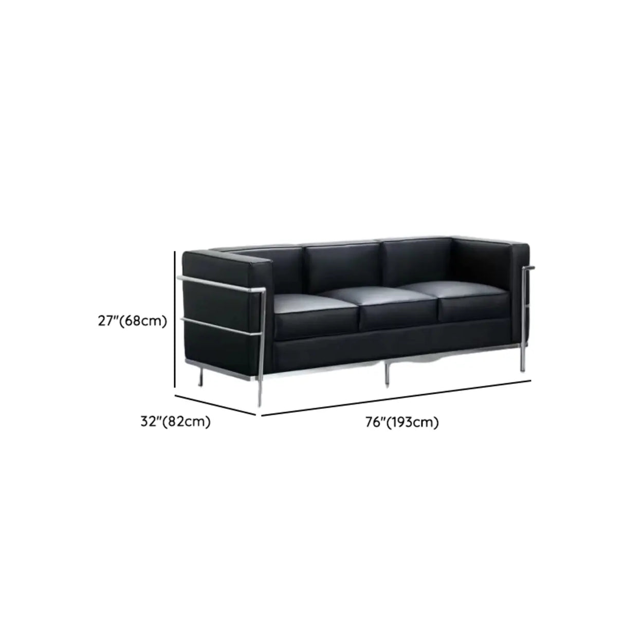 Black Faux Leather Upholstered Back Sofa Seating Group Image - 13