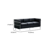 Black Faux Leather Upholstered Back Sofa Seating Group Image - 13