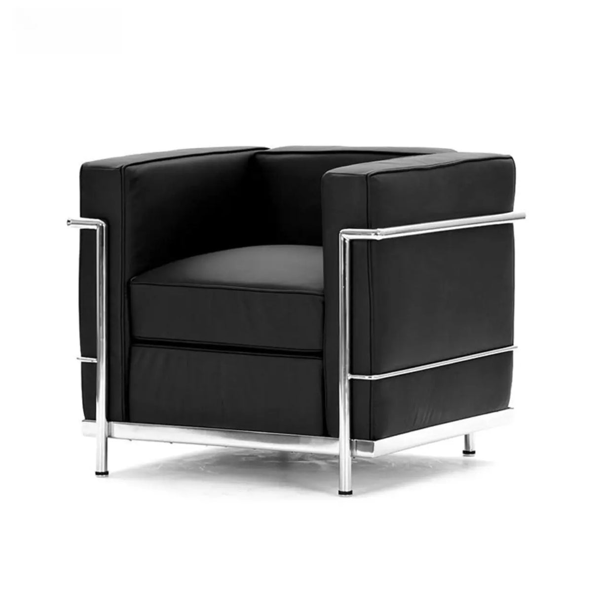 Black Faux Leather Upholstered Back Sofa Seating Group Image - 3