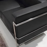 Black Faux Leather Upholstered Back Sofa Seating Group Image - 9
