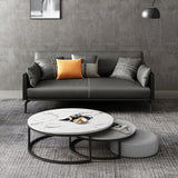 Black Faux Leather Wood Frame Reception Sofa with Legs Image - 3