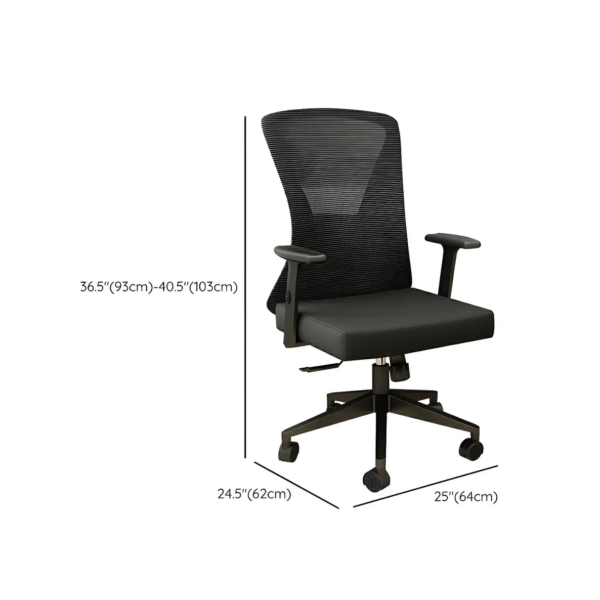 Black Finish Ergonomic Mesh High-Back Office Chair Image - 10