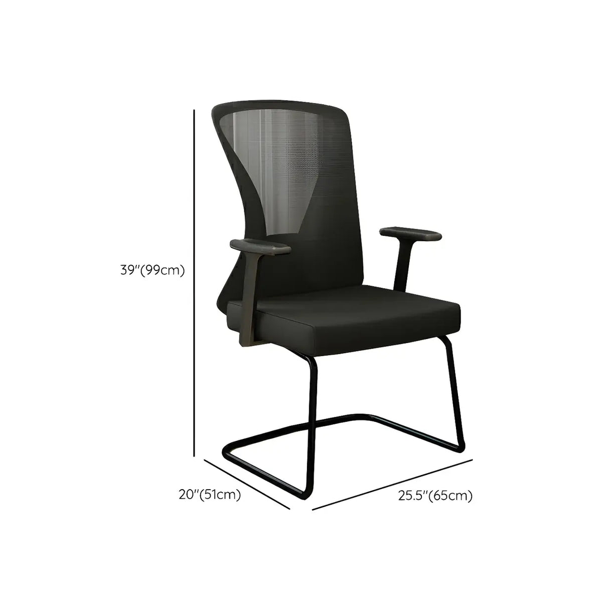 Black Finish Ergonomic Mesh High-Back Office Chair Image - 11