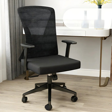 Black Finish Ergonomic Mesh High-Back Office Chair Image - 2