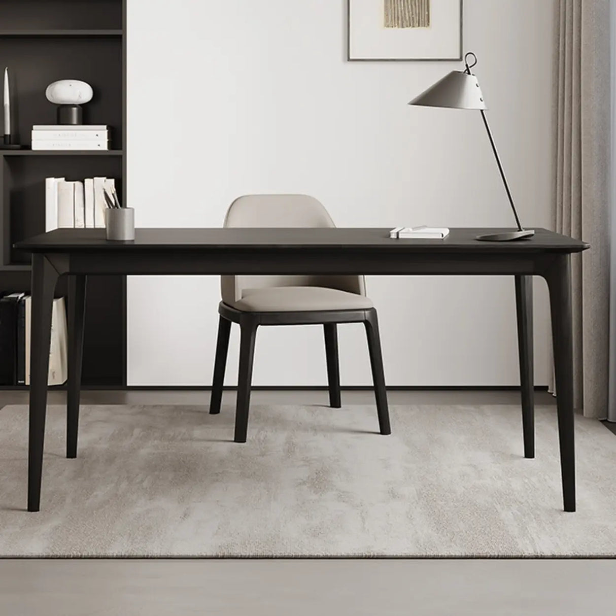 Black Finish Standard Wooden Writing Desk Image - 3