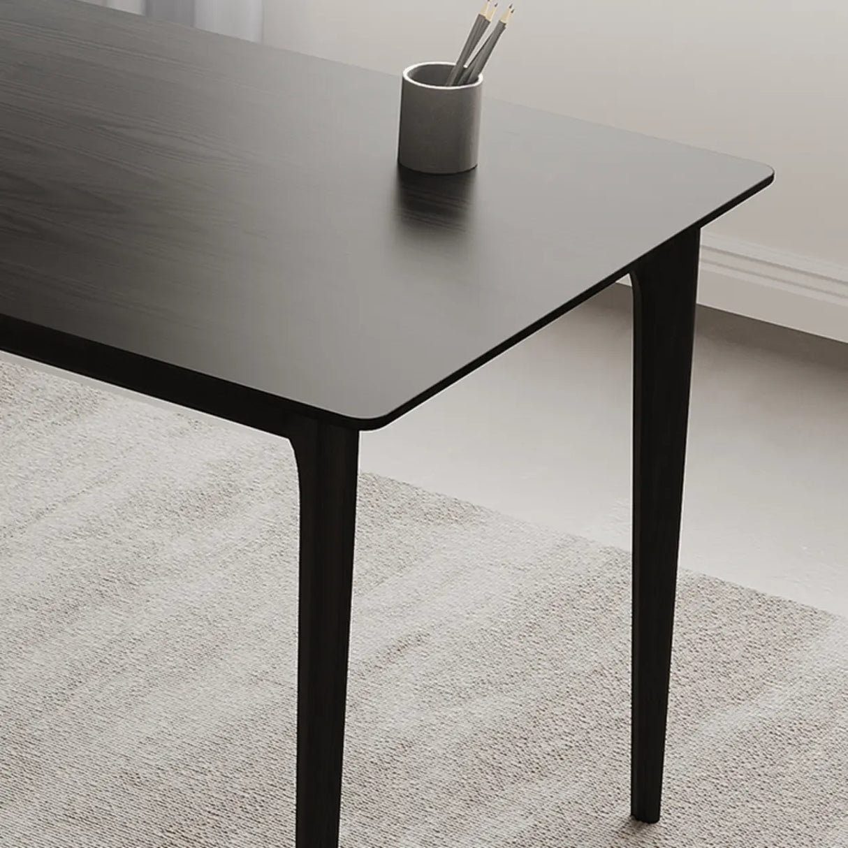 Black Finish Standard Wooden Writing Desk Image - 5