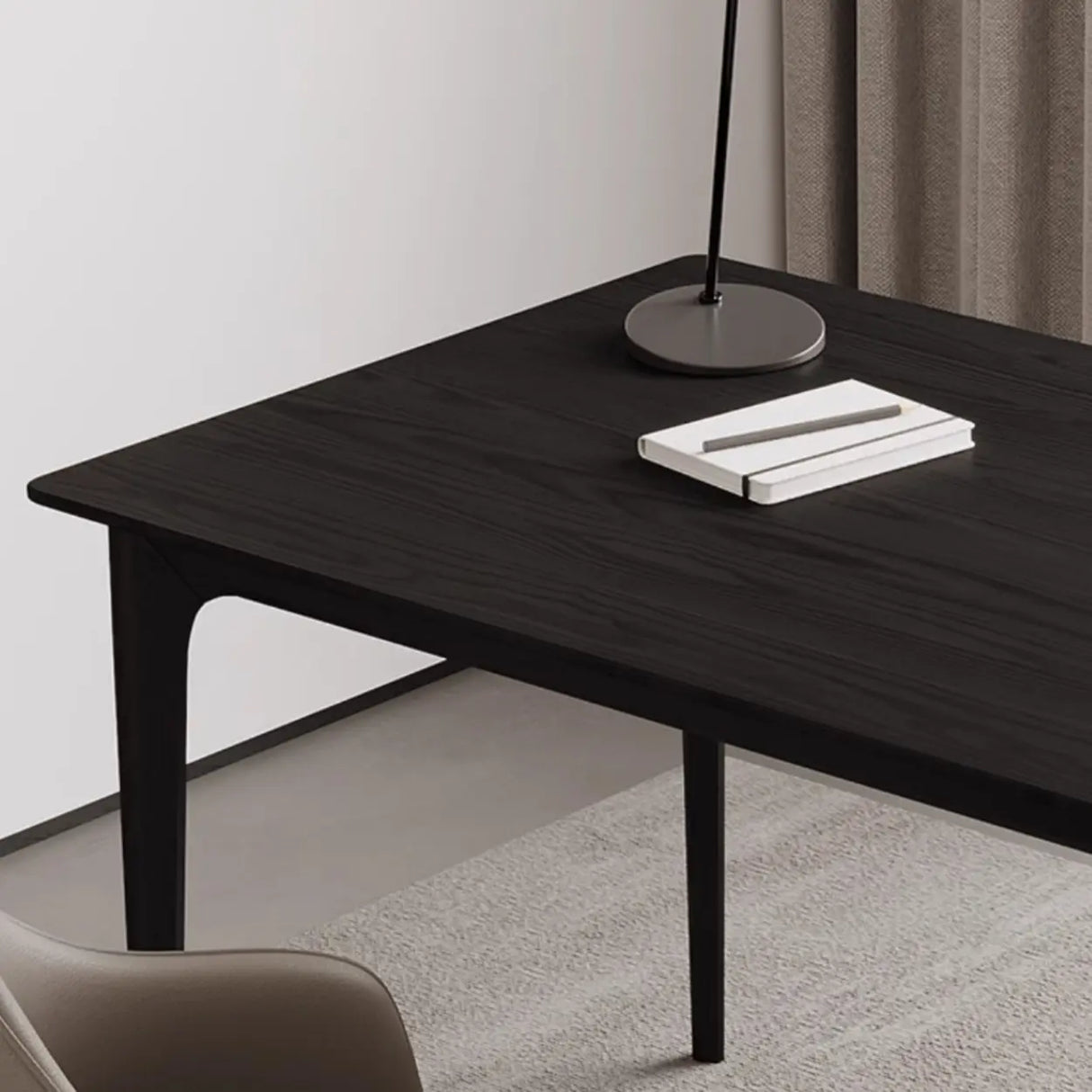 Black Finish Standard Wooden Writing Desk Image - 6