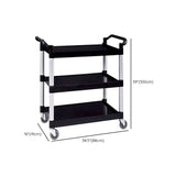 Black Finish Three Shelves Utility Cart with Wheels #size