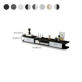 Black Floating Mount Wood Open Storage TV Stand Image - 22