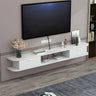 Black Floating Mount Wood Open Storage TV Stand Image - 7