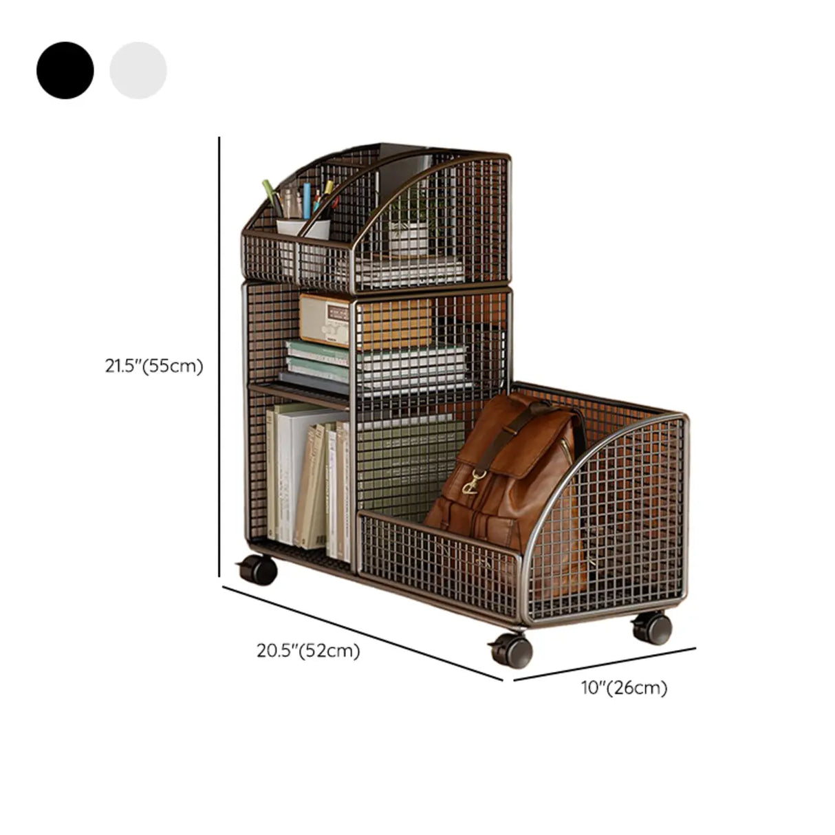 Black Freestanding Fixed Height Metal Utility Cart 