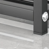 Black Freestanding Organizer Bench Metal Entryway Shoe Rack Image - 13