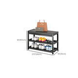 Black Freestanding Organizer Bench Metal Entryway Shoe Rack Image - 15