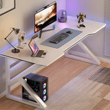 Black Gaming Desk with Steel Frame for Two People Image - 10