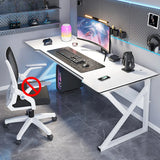 Black Gaming Desk with Steel Frame for Two People Image - 18