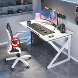 Black Gaming Desk with Steel Frame for Two People Image - 21