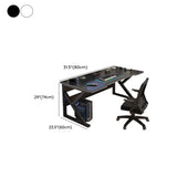 Black Gaming Desk with Steel Frame for Two People #size