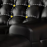 Black Genuine Leather Tight Back Tufted Right Sectional Image - 11