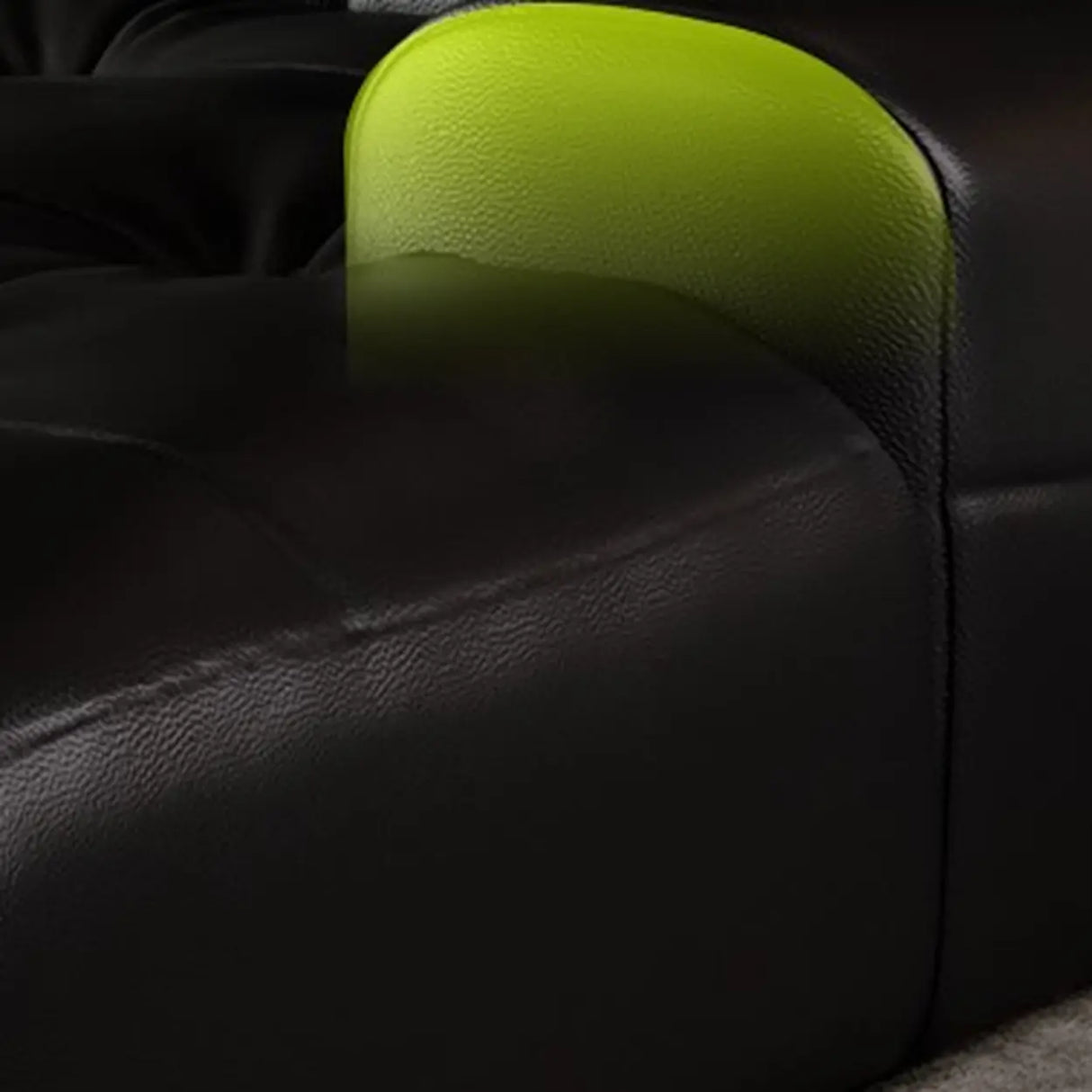 Black Genuine Leather Tight Back Tufted Right Sectional Image - 8