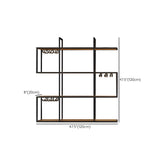 Black Geometric Metal Large Floating Wall Wine Rack Holder Image - 24