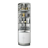 Black Gold Arc Glass Tall Display Corner Wine Cabinet Image - 17