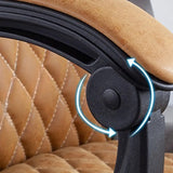 Black-Gray Executive Tilt Lock Faux Leather Office Chair Image - 13